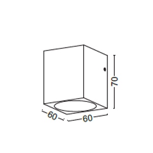 ขนาดโคมไฟติดผนัง CUBE-1 LED 1x1W