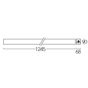 ขนาดของโคมหน้าพลาสติกติดลอย LSLP-1L