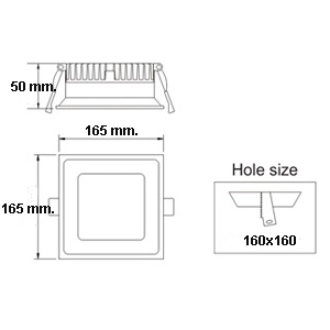 Drawing ดาวน์ไลท์ LED SMD TESLA-SL 24W