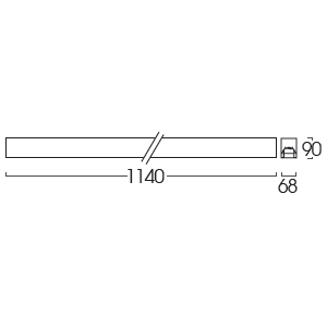 ขนาดของโคมตะแกรงติดลอย LSLL-1L