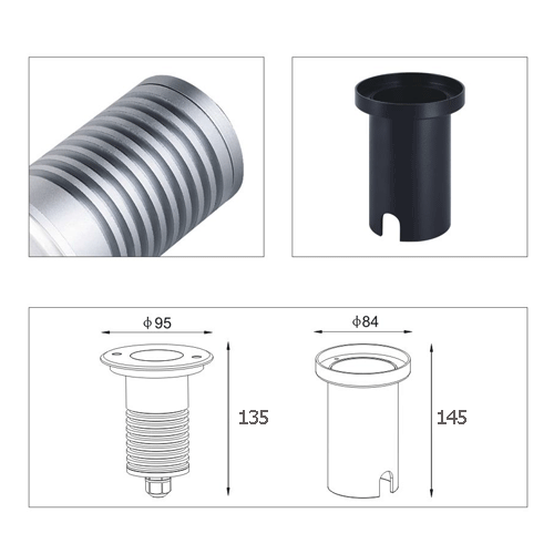 ขนาด-Drawing-ไฟฝังพื้น-inground-uplight-ING-CWW-LED-3x2W