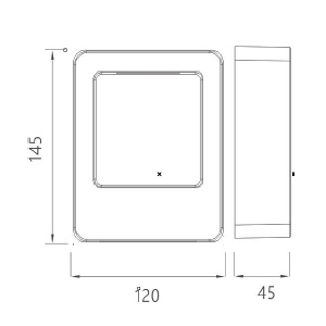 ขนาดโคมไฟติดผนังภายนอก SCOTT LED 6W