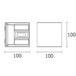 ขนาดไฟติดผนังภายนอก-LED-SAM-2x3W