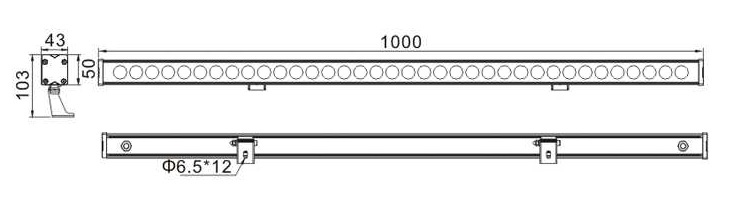 ขนาดโคม LED WALL WASHER 36W 24V