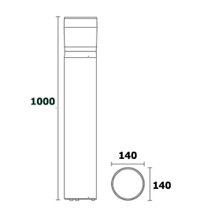 ขนาด-โคมไฟสนามภายนอกอาคาร-DEEGAN E27