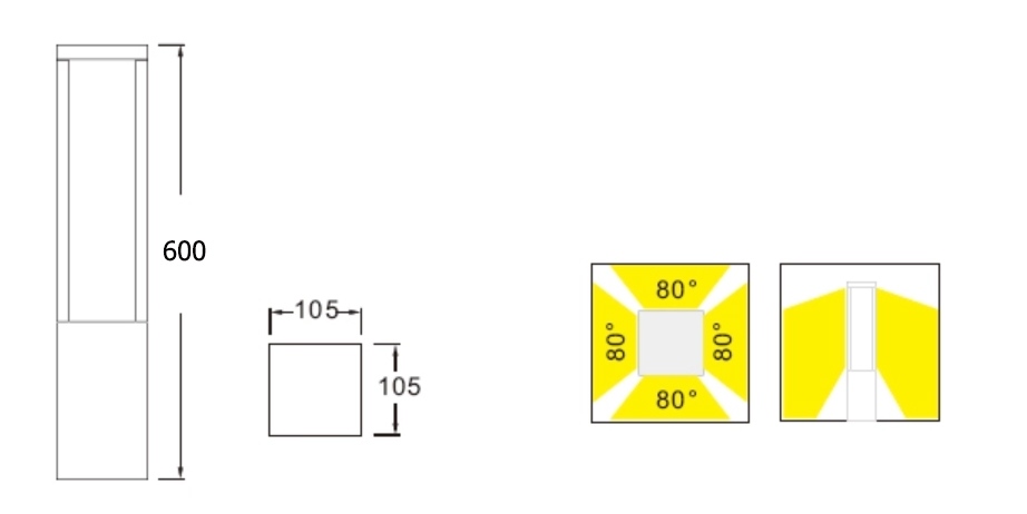 ขนาด-โคมไฟเสาสนาม-DALLTON-M-LED-10W